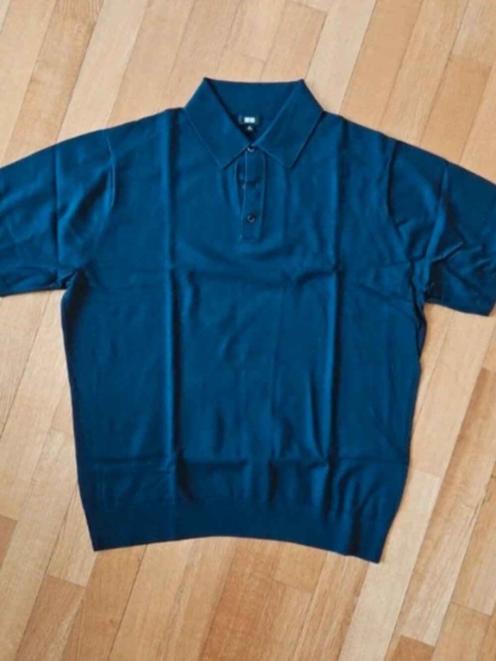 Navy Cotton Knit Polo Shirt XL Short Sleeve Classic Fit